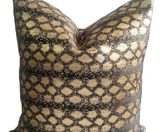 Gold/Black Anaconda Print Pillow Cover