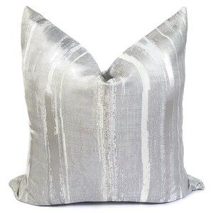 Silver/Gray Stripe Pillow Cover