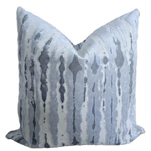 Blue Ivory Abstract Pillow Cover