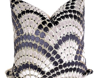 Gray/Purple/Beige Chenille Pillow Cover 20 X 20