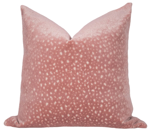 Blush Beige Antelope Print Velvet Pillow Cover Etsy