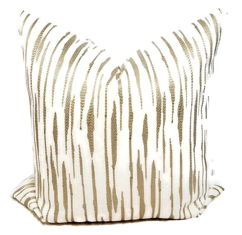 Gold/Beige Abstract Pillow Cover