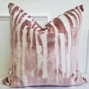 Blush Pink & Ivory Cut Velvet Pillow Cover