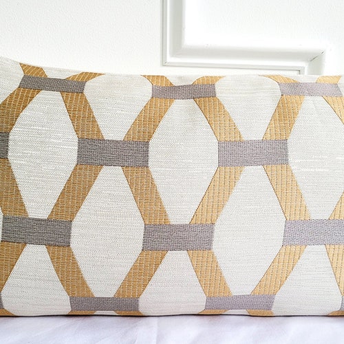 Luxury Gold Silver and Gray Metallic Pillow Cover 22x22 Etsy