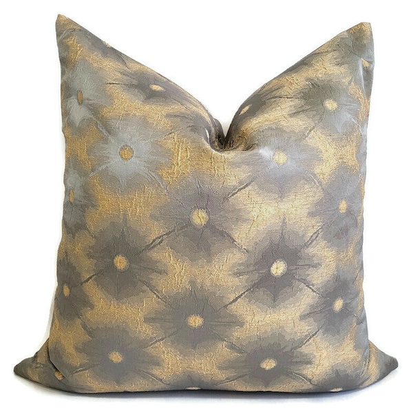 Grey Gold Pillow Etsy