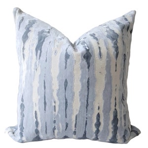 Blue/Ivory Abstract Pillow Cover