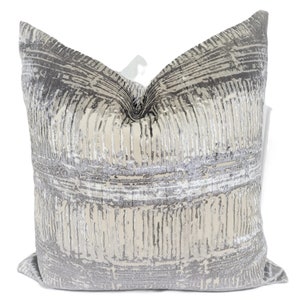 Beige/Gray Abstract Velvet Pillow Cover