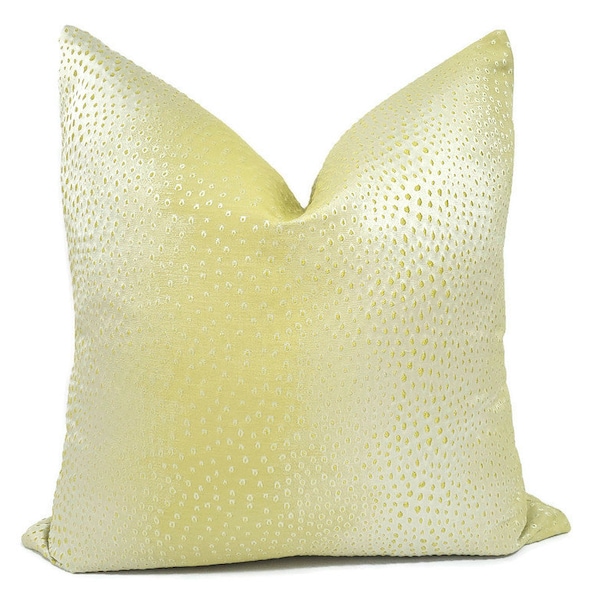 Chartreuse Lizard Print Pillow Cover/ Acid Green Lizard Print Pillow Cover