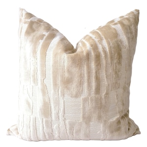 Cream Ivory Cut Velvet Pillow Cover