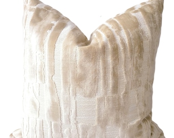 Housse de coussin en velours crème ivoire