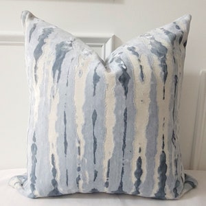 Blue/Ivory Abstract Pillow Cover