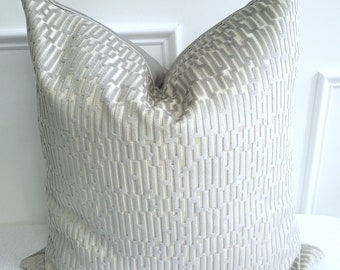 Gray/Beige Geometric Velvet Pillow cover