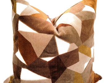 Gold/Brown/Beige Velvet Pillow Cover