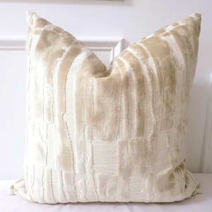 Cream /Ivory Cut Velvet Pillow Cover