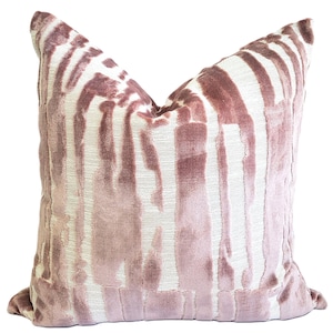 Blush Pink & Ivory Cut Velvet Pillow Cover