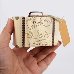 Paper mache 2 Piece Nesting Mini Suitcases School Project Gift Father's Day  Box Storage Vintage Keepsake Memories