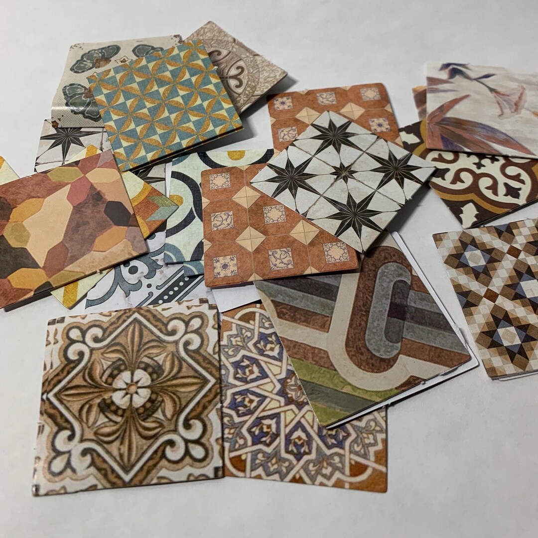 Mini Mosaic Tile Stickers - Stylish Pack of 46 Cute Square Patterned ...