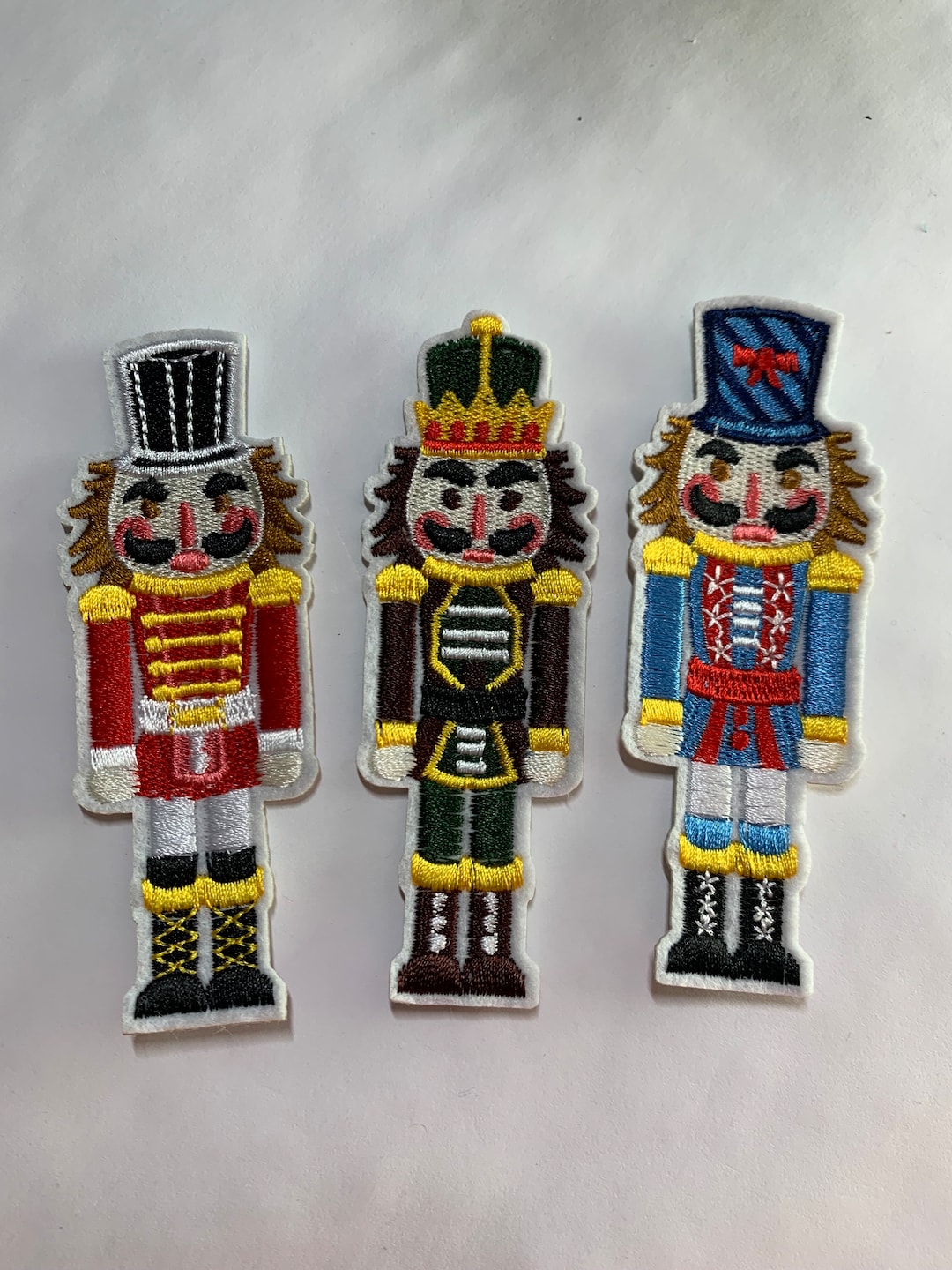3/pk Holiday Nutcracker Patches, Festive Embroidered Patches, Nutcracker Designs, Ballet Dance