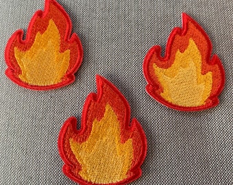 Fire Flame Iron-On Patch | Embroidered Bonfire Patch for Jackets, Backpacks & Camping Gear