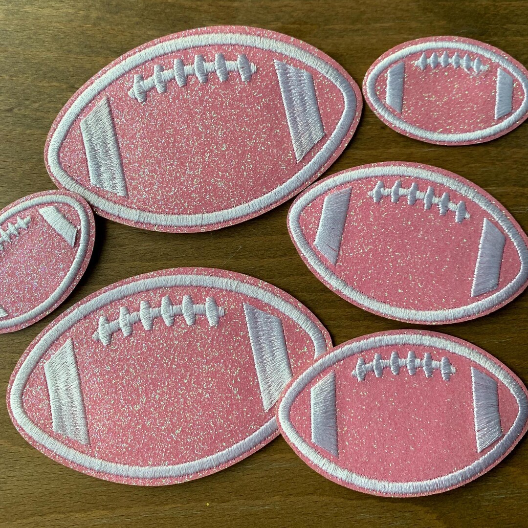 Pink Glitter Football Iron-on Patch | Cheer Spirit Patch, Valentine ...