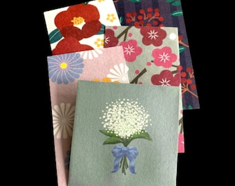 Pochibukuro · Japanese Money Envelopes · Floral Washi Assortment · Set of 5