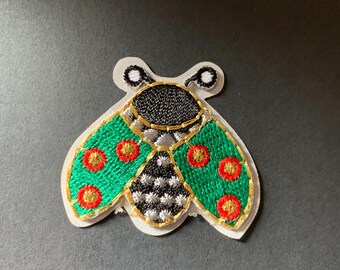 Ladybug Iron-On Patch | Embroidered Ladybird Applique | Cottagecore Insect Patch for Denim Jacket Backpack | Goblincore Gift