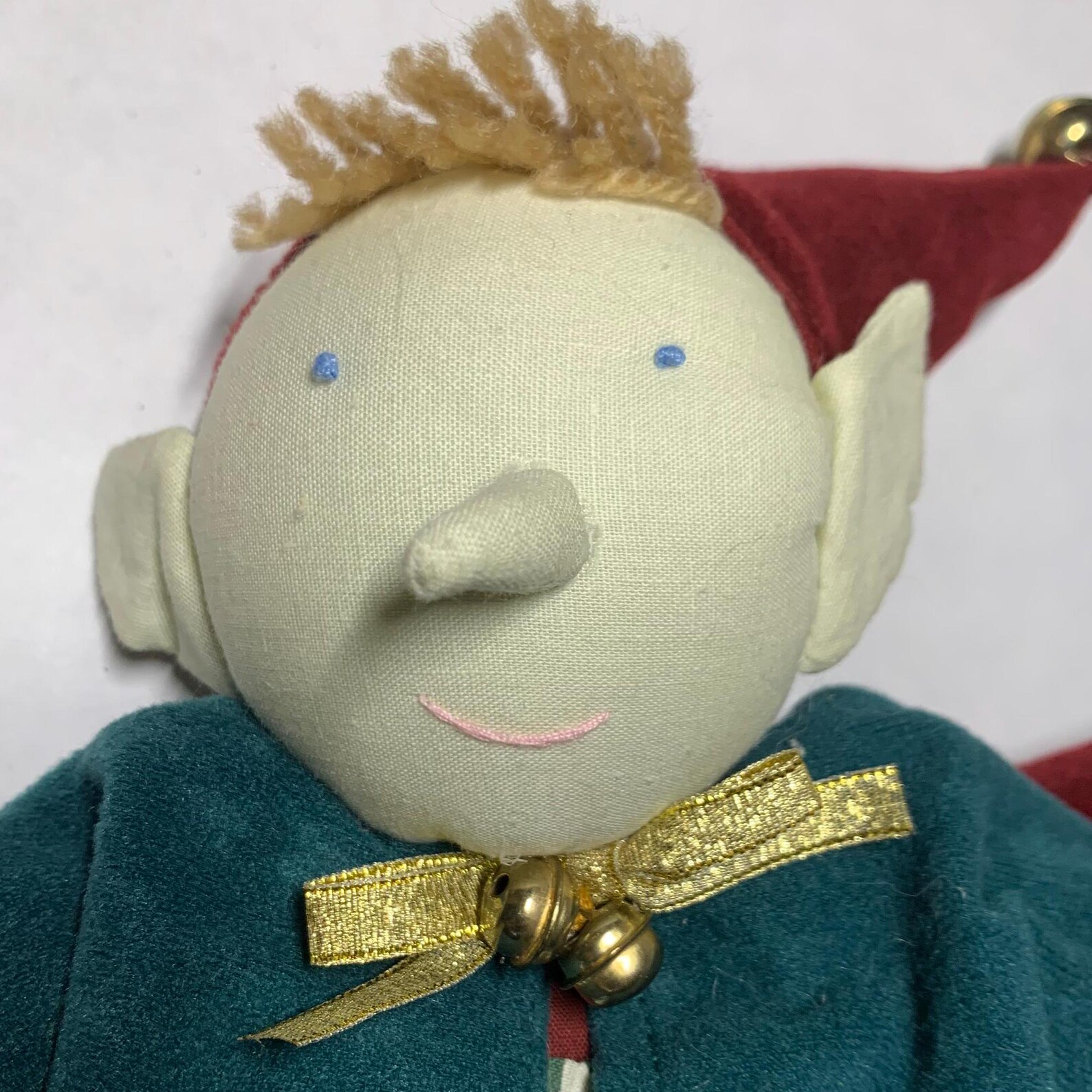 Vintage Holiday Elf Dolls Set, Primitive Folk Art Decor, Red and Green ...