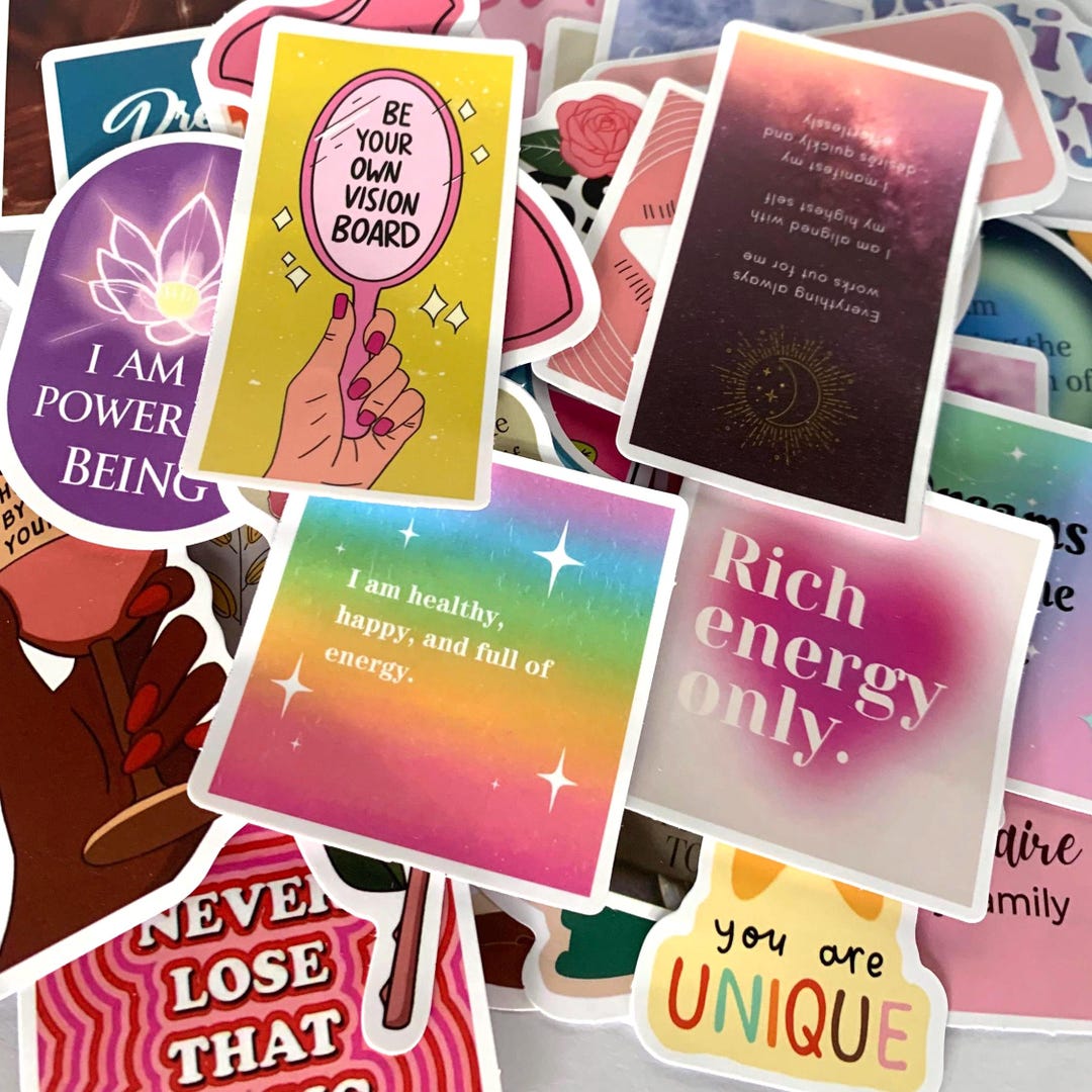 50 Inspirational Stickers Pack | Goals, Mindset & Self-love Quotes ...