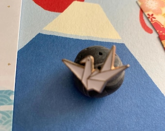 Japanese Stationery Kit: Crane, Mt. Fuji Enamel Pin, Paper Goods
