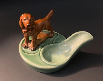 Vintage Wade England Pipe Rest with Hunting Dog | English Pottery Pipe Stand | Tobacciana Collectible Decor