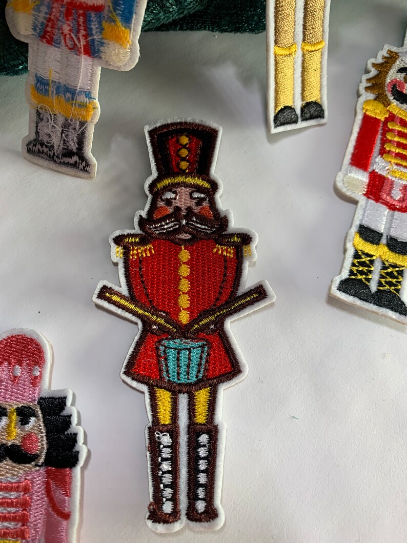 Holiday Nutcracker Patches, Festive Embroidered Patches, 9/pk