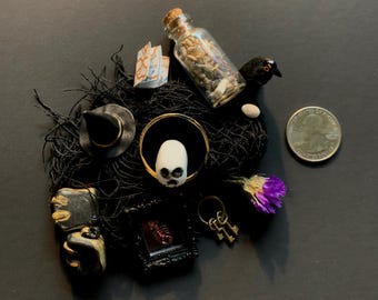 Witch Altar Kit — Handmade Occult Altar Set, Witchcraft Gift, Gothic Shelf Decor