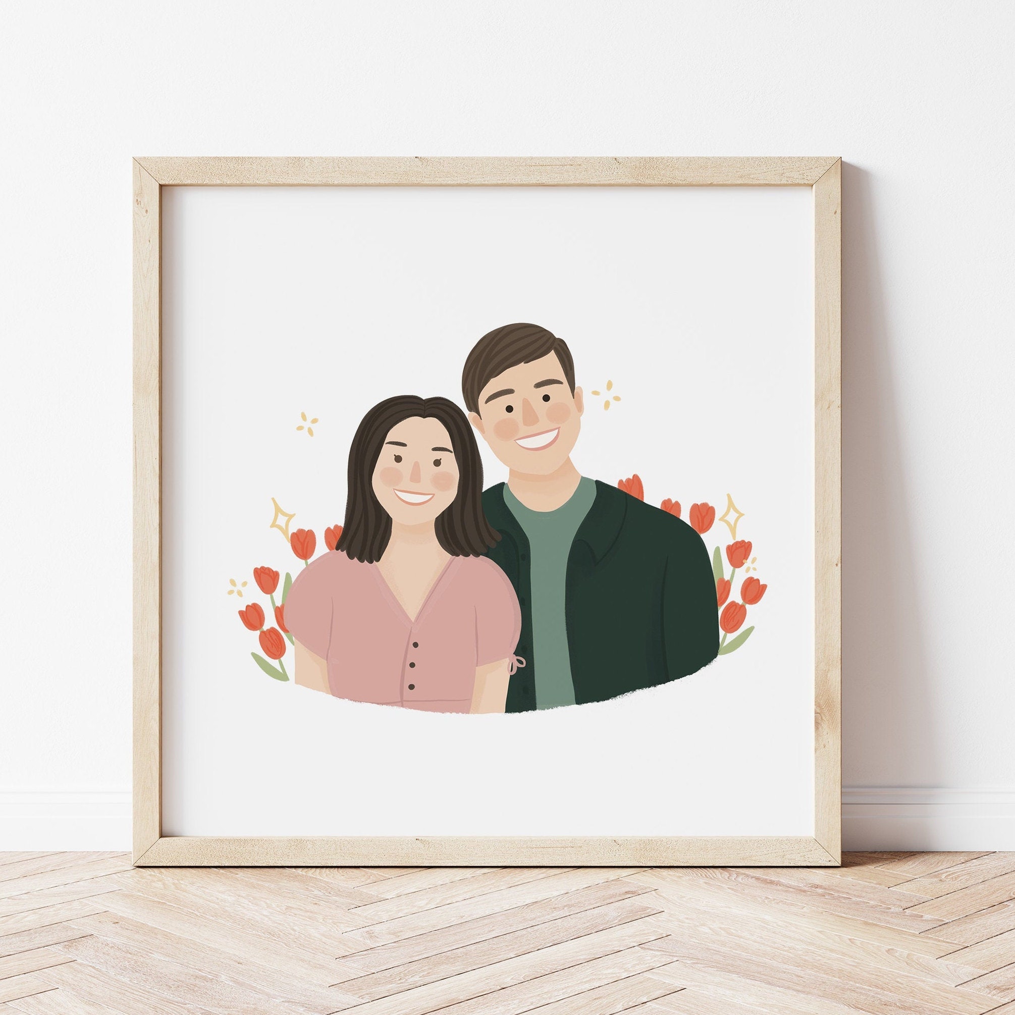 Custom portrait Couple Portrait Couple Illustration Custom | Etsy