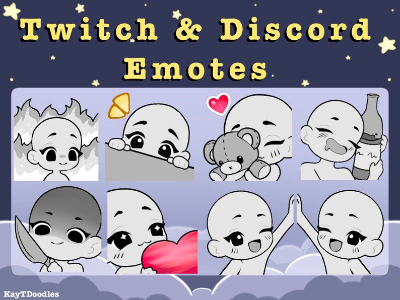 Emote Base Pack Create Your Own Emotes Twitch Discord Etsy