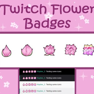 Twitch Sub Badges - Pink Flowers