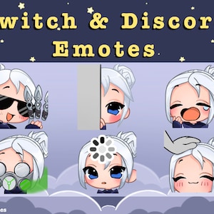 Weiße Haare Duellant Emotes | Mittel | Twitch | Discord Emotes