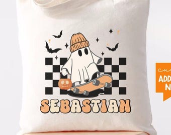Trick or Treat Bag, Custom Halloween Bag, Personalized Halloween Tote, Kids Halloween Bag with Name, Custom Trick-or-Treat Bag, Candy Bag
