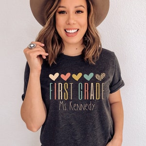 First Grade Teacher Shirt, Personalized 1st Grade t-shirt, Back to School tee shirt, First Grade Crew shirts, 1st Grade Teacher Team tshirts