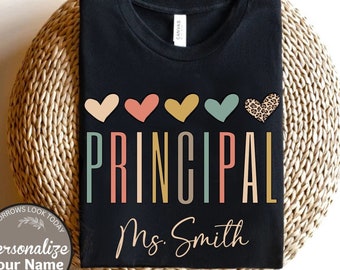 Principal Shirt, Personalized Principal Tshirt, School Principal Rainbow tee, Principal Superintendent Tshirt Gift, Cute Principal shirts