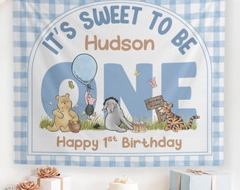 It's Sweet to be One 1st Birthday Banner, Personalized Birthday Banner, Classic Bear Party, Beary 1st Birthday Banner, Vintage Bear Party