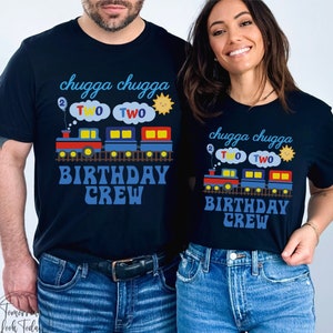 Train Birthday Shirt, Chugga Chugga I am 2 Birthday, Chugga Two Two Birthday Crew tee, 2nd Birthday Tee, Matching Family Mommy and Me Shirts