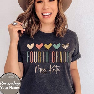 Camiseta de maestro de cuarto grado, camiseta personalizada de cuarto grado, camiseta de regreso a la escuela, camisetas de equipo de cuarto grado, camisetas del equipo de maestros de cuarto grado