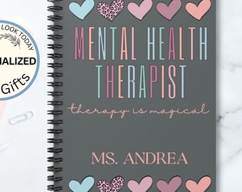 Personalized Therapist Notebook | Mental Health Gift, Counselor Journal, Therapy Notes, Psychologist Notebook, Custom Therapist Gift