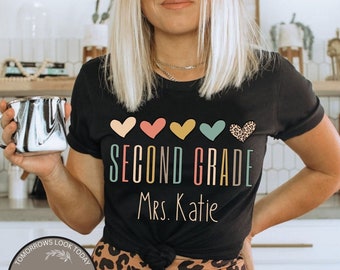 Second Grade Teacher Shirt, 2nd Grade team Shirts, Personalized Teacher Back to School tee shirt, Second Grade Tshirt, Teacher Team shirts