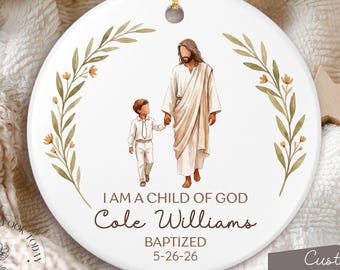 Personalized LDS Baptism Ornament, Custom Baptism Gift, Boy Baptism Keepsake, Child of God Ornament, LDS Baptism Gift, Great to be 8