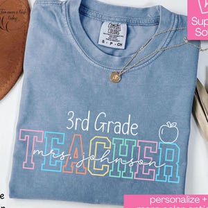 Comfort Colors 3rd Grade Teacher Shirt, Third Grade Teacher Shirt, Personalized Teacher TShirt, Teaching Team Shirts, Back to School shirts