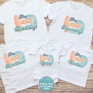Surf Family Birthday Shirts, The Big One Shirt, Custom 1st Birthday Shirt, Surf Birthday tee, Surfs Up, Surfer Mommy and Me, Ocean Wave tee