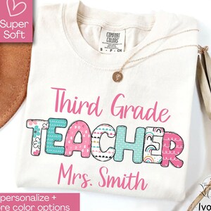 Comfort Colors 3rd Grade Teacher Shirt, Third Grade Teacher Shirt, Personalized Teacher TShirt, Teaching Team Shirts, Back to School shirts
