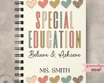Special Education Notebook, Gift for Special Ed Teacher, Teacher Appreciation, Best gifts for SPED, Personalized Special Education notebook