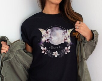 Witchcraft Shirt Blessed Be Pagan Shirt, Witchy Tshirt, Witchcraft Witch Shirt,Triple Moon Coven shirt, Wiccan Shirt Nature Goddess Shirt